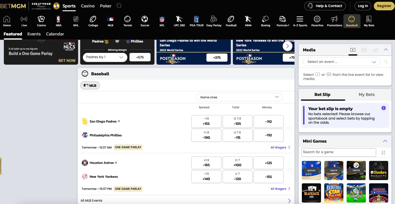 BetMGM MLB markets Tennessee