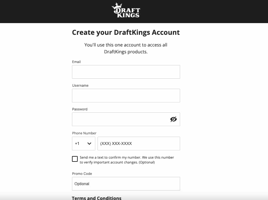 DraftKings registration step two Louisiana