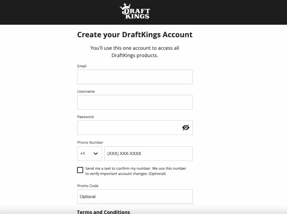 DraftKings registration step two Louisiana