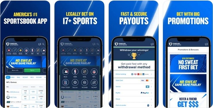 FanDuel NJ Sportsbook App Screens