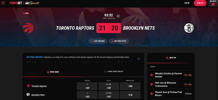PointsBet NJ Bet Page