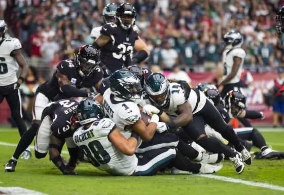 Jalen Hurts Pulled In By Dallas Goedert for a Touchdown against the Arizona Cardinals 2022