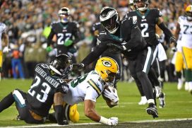 Packers AJ Dillon Scores Touchdown Against Chauncey Gardner-Johnson 2022