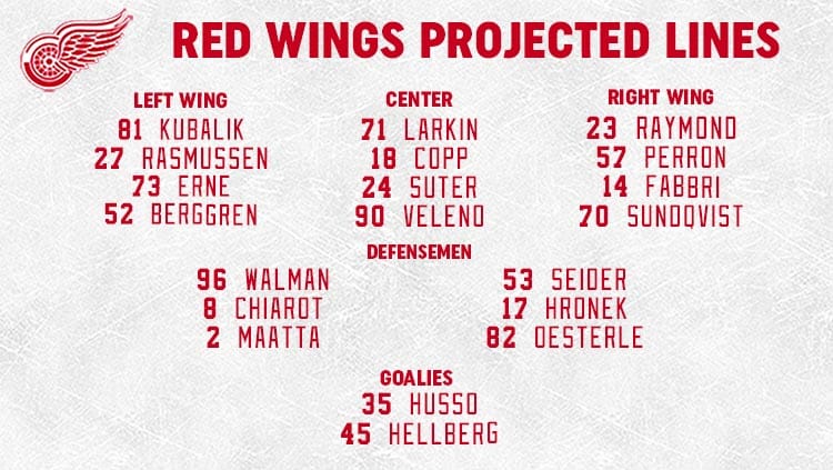 Detroit Red Wings' projected line combinations for 2023/24 NHL season