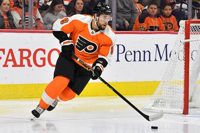 Philadelphia Flyers defenseman Ivan Provorov (9) against the Colorado Avalanche at Wells Fargo Center.