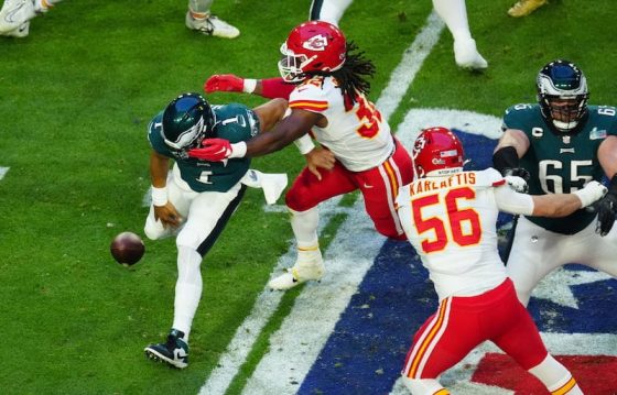 Jalen Hurts Fumbles The Ball Away in Super Bowl LVII