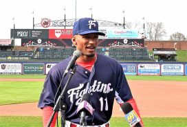 Johan Rojas 2023 Reading Phillies Media Day