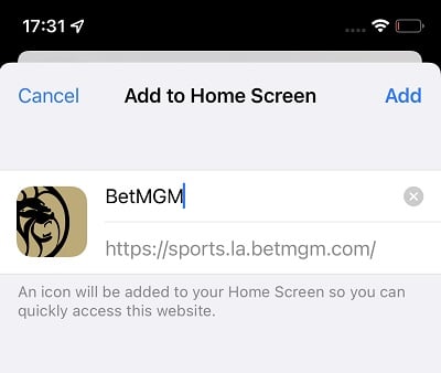 BetMGM PWA Step 4