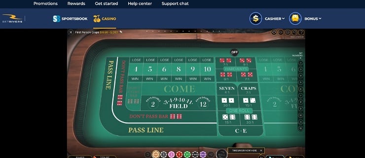 BetRivers PA Craps Table