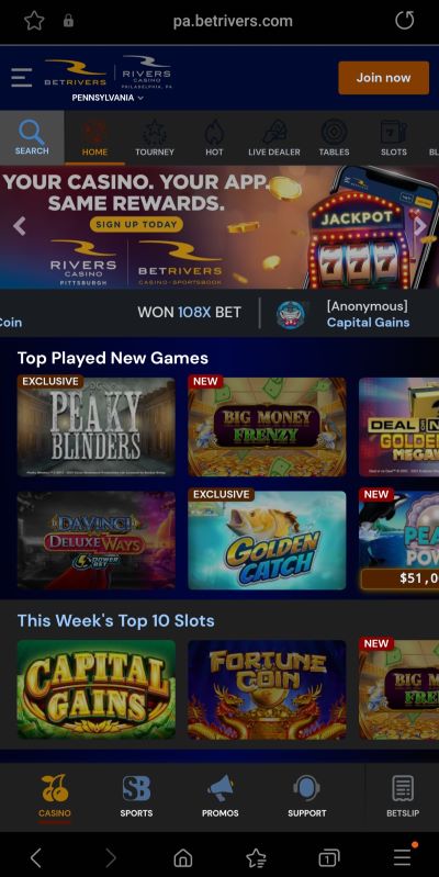 Betrivers casino app