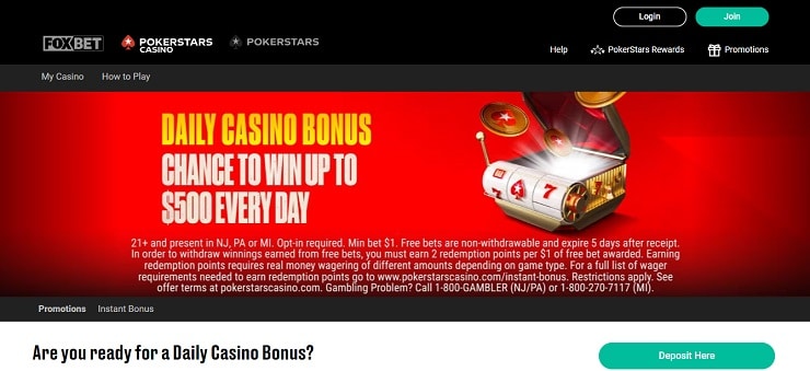 FOX Bet Daily Casino Bonus