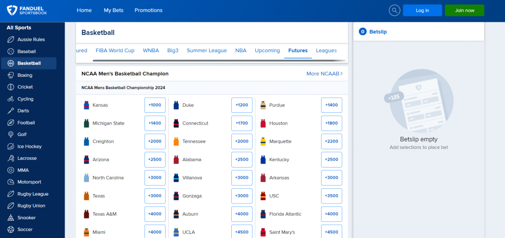 FanDuel March Madness 2024