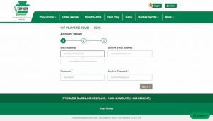 PA Lottery Sign Up Step 1