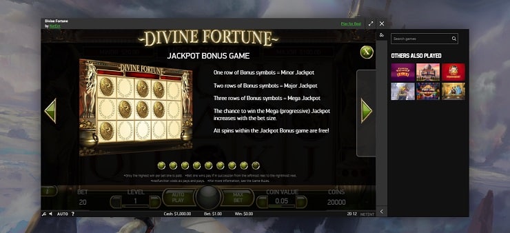 Unibet PA Divine Fortune Bonus Features