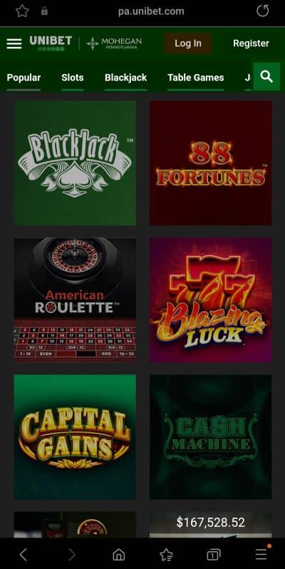 Unibet casino app