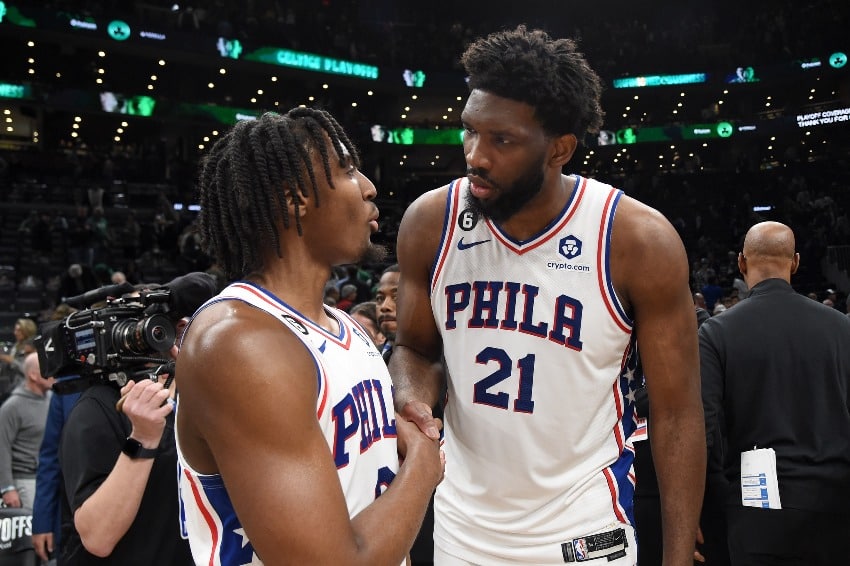Joel Embiid and Tyrese Maxey