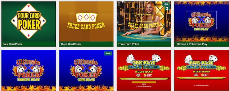 Poker variants at Unibet