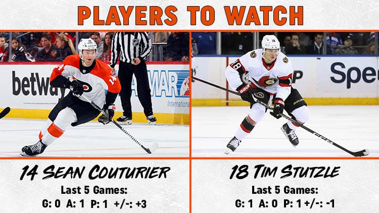 Flyers Senators Players to Watch