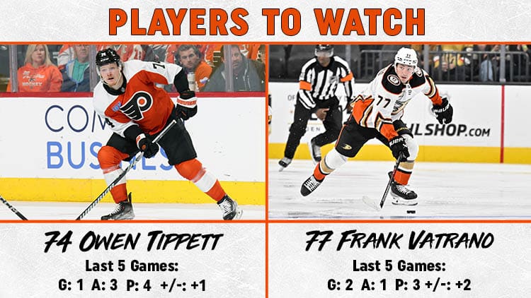 Flyers Ducks Players to Watch