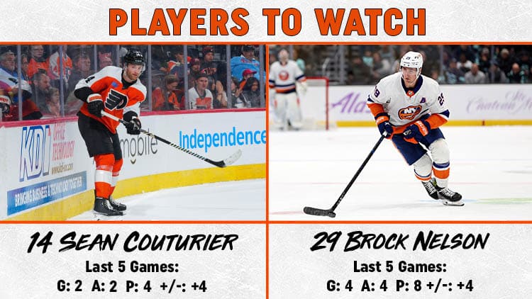 Flyers Islanders Players to Watch