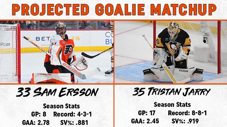 Flyers Penguins Goalie Matchup