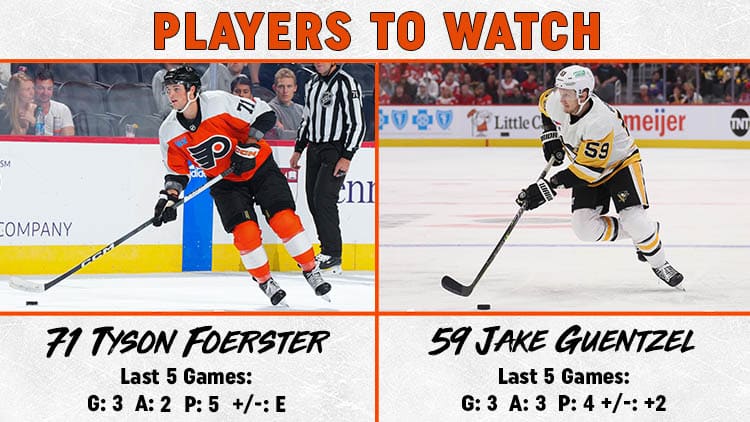Flyers Penguins Players to Watch