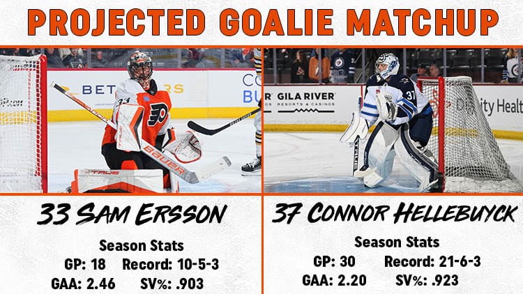Flyers Jets Goalie Matchup