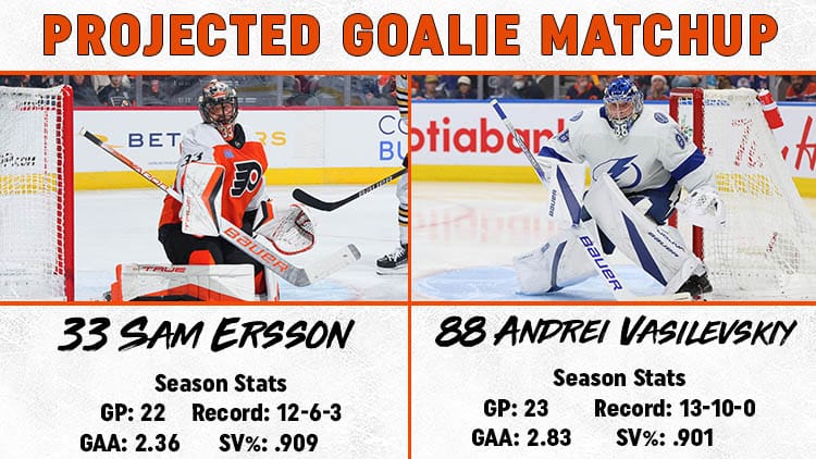 Flyers Lightning Goalie Matchup