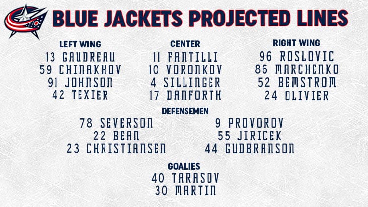 Blue Jackets Lines
