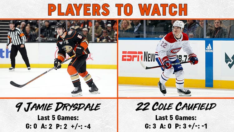 Flyers Canadiens Players to Watch