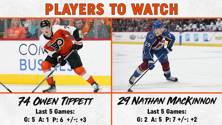 Flyers Avalanche Players to Watch