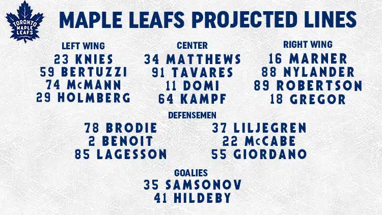 Maple Leafs Lines