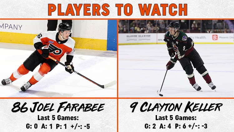 Flyers Coyotes Players to Watch