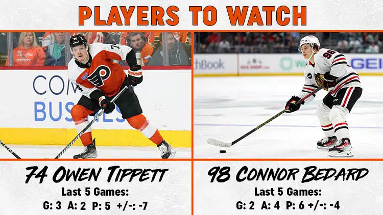 Flyers Blackhawks Players to Watch