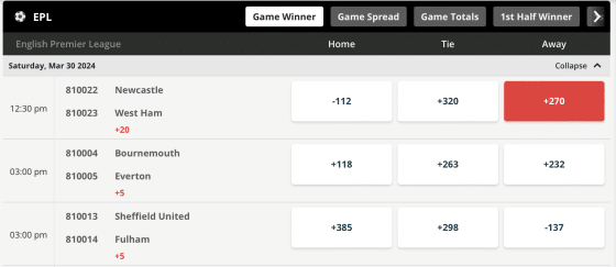 3 way betting example
