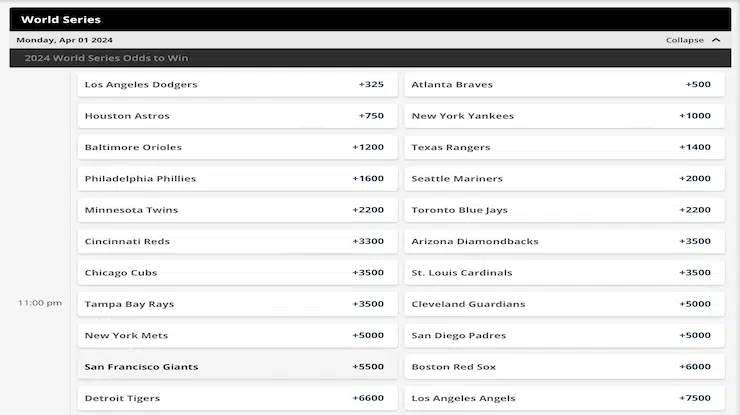 Outright Betting in the MLB