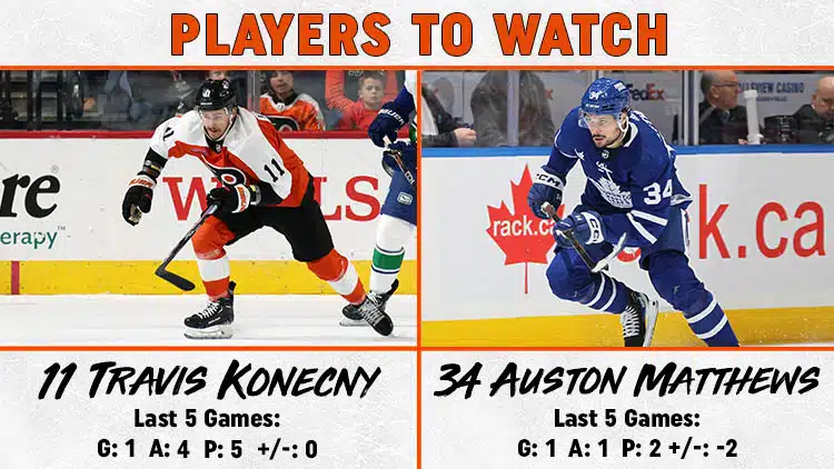 Flyers Maple Leafs Players to Watch