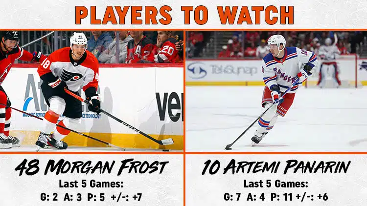 Flyers Rangers Players to Watch