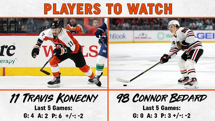 Flyers Blackhawks Players to Watch