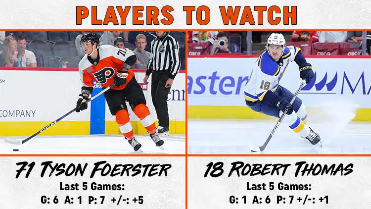 Flyers Blues Players to Watch