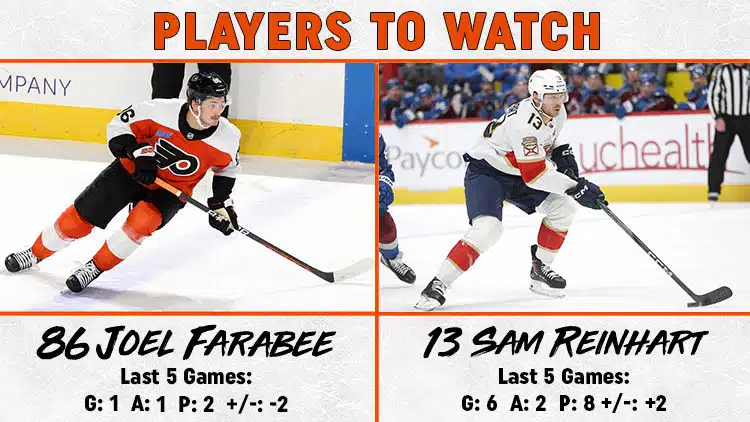Flyers Panthers Players to Watch
