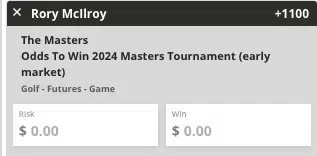 masters golf +100 betting lines
