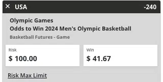 USA basketball Olympic odds