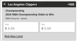 clippers plus 500 wagering