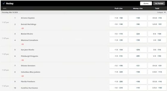 puck line betting
