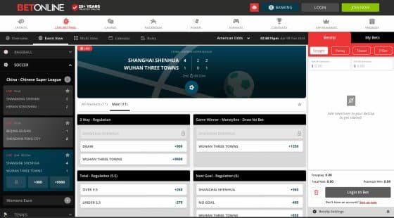 BetOnline live betting site