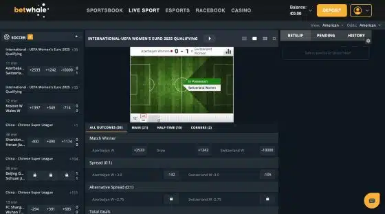 BetWhale live betting site