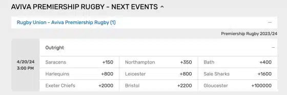 Bovada rugby futures