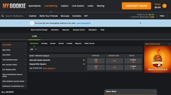MyBookie live betting site
