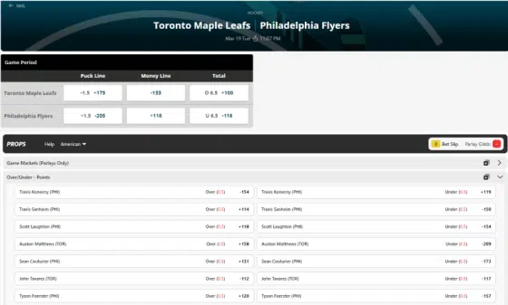 NHL-Prop-Bet-Example
